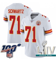 2020 Super Bowl LIV Youth Nike Kansas City Chiefs #71 Mitchell Schwartz White Vapor Untouchable Limited Player NFL Jersey