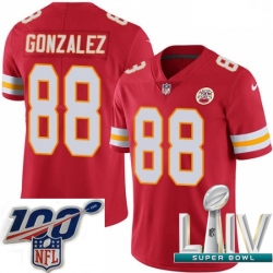 2020 Super Bowl LIV Youth Nike Kansas City Chiefs #88 Tony Gonzalez Red Team Color Vapor Untouchable Limited Player NFL Jersey