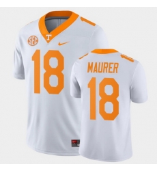 Men Tennessee Volunteers Brian Maurer Game White College Football Jersey