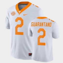 Men Tennessee Volunteers Jarrett Guarantano Game White College Football Jersey