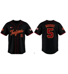 NCAA Trojans #5 Moore Baseball Black Stitched Jersey