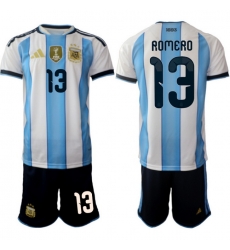 Argentina 2026 FIFA World Cup Soccer Jersey White #13 ROMERO Argentina 2026 FIFA World Cup Soccer Jersey White #13 ROMERO