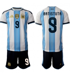 Argentina 2026 FIFA World Cup Soccer Jersey White #9 BATISTUTA