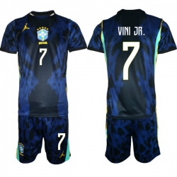 Youth Brazil 2026 FIFA World Cup Blue Away Soccer Jersey VINI JR. #7