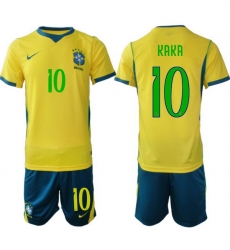 Youth Brazil 2026 FIFA World Cup Yellow Home Soccer Jersey KAKA #10 Green Youth Brazil 2026 FIFA World Cup Yellow Home Soccer Jersey KAKA #10 Green