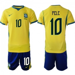 Youth Brazil 2026 FIFA World Cup Yellow Home Soccer Jersey PELE #10