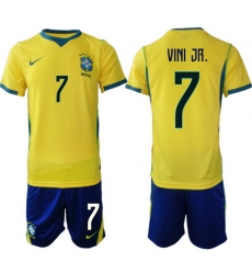 Youth Brazil 2026 FIFA World Cup Yellow Home Soccer Jersey VINI JR. #7 Youth Brazil 2026 FIFA World Cup Yellow Home Soccer Jersey VINI JR. #7