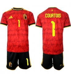 Belgium 2026 FIFA World Cup Soccer Jersey Red #1 COURTOIS Belgium 2026 FIFA World Cup Soccer Jersey Red #1 COURTOIS