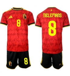 Belgium 2026 FIFA World Cup Soccer Jersey Red #8 TIELEMANS
