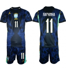 Men Brazil 2026 FIFA World Cup Blue Away Soccer Jersey RAPHINHA #11 Men Brazil 2026 FIFA World Cup Blue Away Soccer Jersey RAPHINHA #11