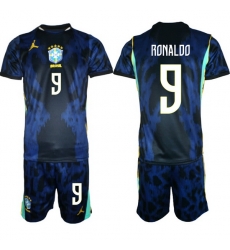 Men Brazil 2026 FIFA World Cup Blue Away Soccer Jersey RONALDO #9 Men Brazil 2026 FIFA World Cup Blue Away Soccer Jersey RONALDO #9