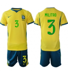 Men Brazil 2026 FIFA World Cup Yellow Home Soccer Jersey MILITAO #3 Men Brazil 2026 FIFA World Cup Yellow Home Soccer Jersey MILITAO #3