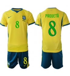 Men Brazil 2026 FIFA World Cup Yellow Home Soccer Jersey PAQUETÁ #8