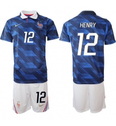 Men France 2026 FIFA World Cup Blue Soccer Jersey #12 Thierry Henry
