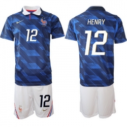 Men France 2026 FIFA World Cup Blue Soccer Jersey #12 Thierry Henry