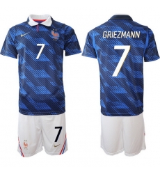 Men France 2026 FIFA World Cup Blue Soccer Jersey #7 Antoine Griezmann