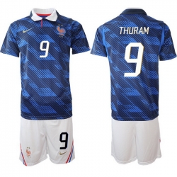 Men France 2026 FIFA World Cup Blue Soccer Jersey #9 Marcus Thuram