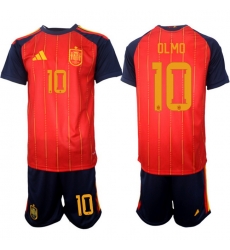 Spain 2026 FIFA World Cup Soccer Jersey Red #10 OLMO