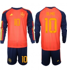Spain 2026 FIFA World Cup Soccer Jersey Red LONG #10 OLMO
