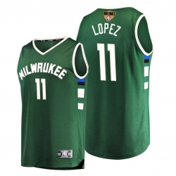 bucks brook lopez green 2021 nba finals bound replica jersey