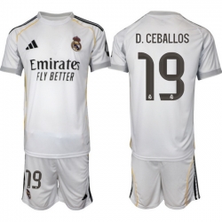Men Real Madrid 2026 Soccer Jerseys White #19 D.CEBALLOS