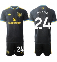 Men Manchester United 2026 Soccer Jerseys Black #24 ONANA Men Manchester United 2026 Soccer Jerseys Black #24 ONANA