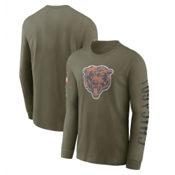 Men Chicago Bears Olive 2022 Salute To Service Long Sleeve T Shirt