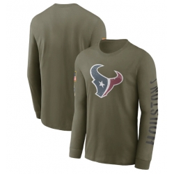 Men Houston Texans Olive 2022 Salute To Service Long Sleeve T Shirt