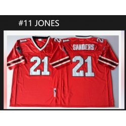 Men Atlanta Falcons #11 JONES Red Stitched Throwback Jersey