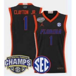 Men Florida #1 Clayton JR. Champs Patch Jersey Black