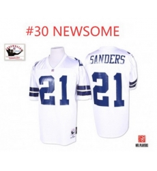 NEWSOME #30 Cowboys Throwback Stitched White Jersey NEWSOME #30 Cowboys Throwback Stitched White Jersey