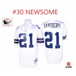 NEWSOME #30 Cowboys Throwback Stitched White Jersey
