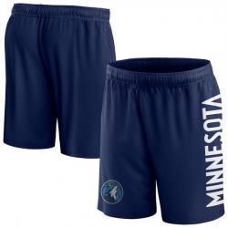 Men Minnesota Timberwolves Navy Post Up Mesh Shorts 