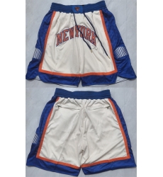 Men New Yok Knicks Cream2026 Shorts Men New Yok Knicks Cream2026 Shorts