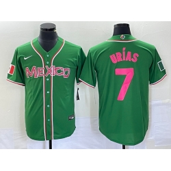 Men Mexico Baseball 7 Julio Urias 2023 Green World Baseball With Patch Classic Stitched Jersey 5