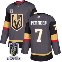 Men Women Youth Vegas Golden Knights #7 Alex Pietrangelo Gray 2023 Stanley Cup Champions Stitched Jersey