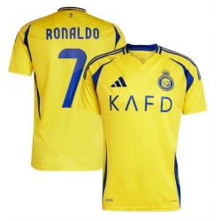 Men Soccer #7 Ronaldo Yellow Jersey