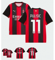 Millan 11 Pulisic black red Soccer Jersey