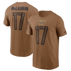 Men Washington Commanders 17 Terry McLaurin 2023 Brown Salute To Service Name Number T Shirt