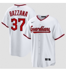 Men Cleveland Guardians 37 Travis Bazzana White Home Limited Stitched Baseball Jersey Men Cleveland Guardians 37 Travis Bazzana White Home Limited Stitched Baseball Jersey