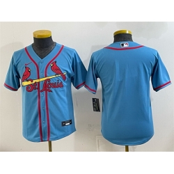 Youth St  Louis Cardinals Blank Blue Cool Base Stitched Baseball Jersey