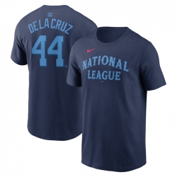 Men National League 44 Elly De La Cruz Navy 2024 All Star Name  26 Number T Shirt