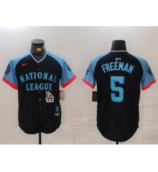 Men National League 5 Freddie Freeman Navy 2024 All Star Limited Stitched Baseball Jersey 2