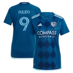 Men Sporting Kansas City Alan Pulido 2024 25 Away Replica Navy