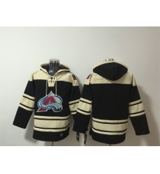 Men Colorado Avalanche Blank Black All Stitched Sweatshirt Hoodie