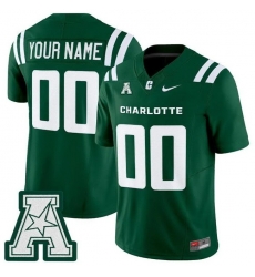 Men Charlotte 49ers ACTIVE PLAYER Custom Green 2025 F U S E  Vapor Limited Stitched Football Jersey