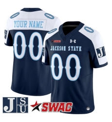 Men Jackson State Tigers ACTIVE PLAYER Custom Navy Alternate 2025 F U S E Vapor Limited Stitched Football Jersey Men Jackson State Tigers ACTIVE PLAYER Custom Navy Alternate 2025 F U S E Vapor Limited Stitched Football Jersey