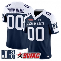 Men Jackson State Tigers ACTIVE PLAYER Custom Navy Alternate 2026 F U S E  Vapor Limited Stitched Football Jersey