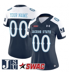 Women Jackson State Tigers Active Player Custom Navy Alternate 2025 F U S E Vapor Limited Stitched Football Jersey Run Small Women Jackson State Tigers Active Player Custom Navy Alternate 2025 F U S E Vapor Limited Stitched Football Jersey Run Small