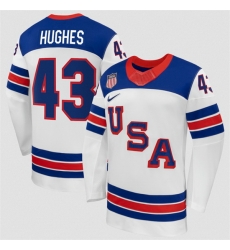 Men USA 43 Quinn Hughes White 2026 Stitched Jersey